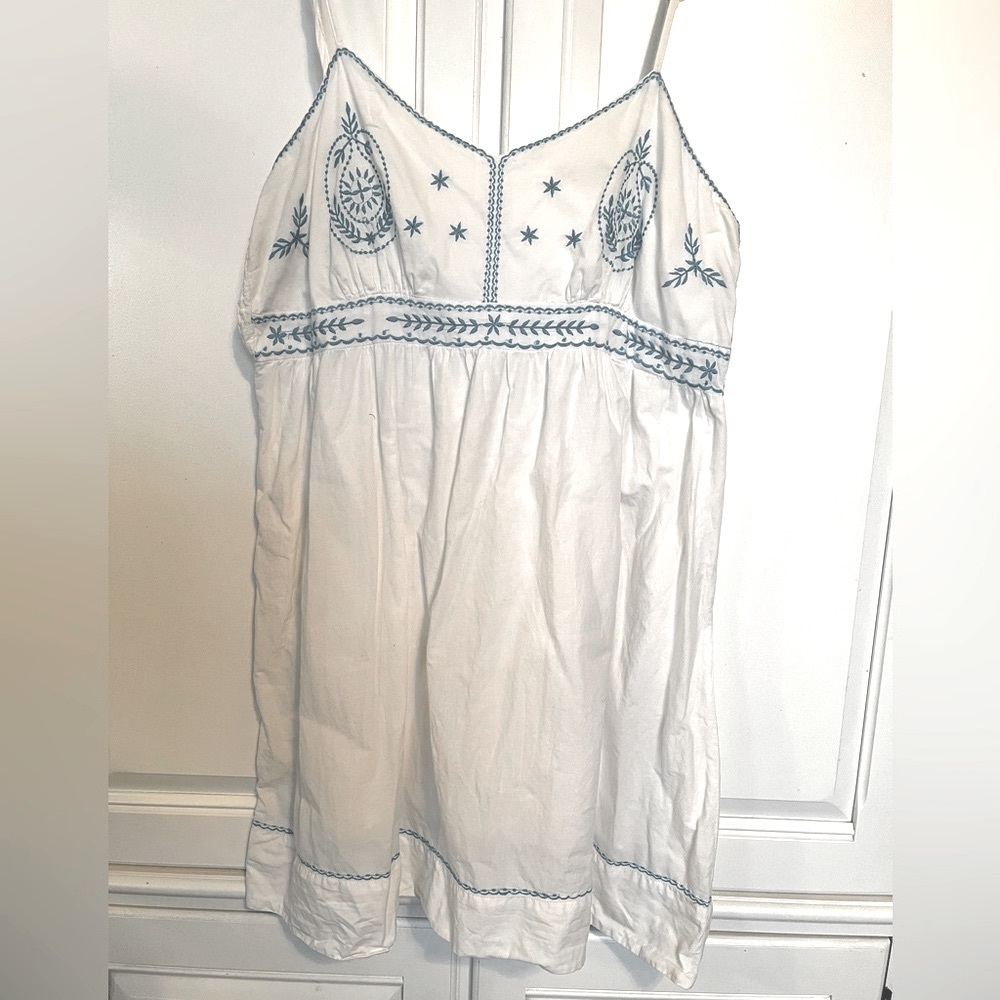Blue Embroidered Coverup Dress